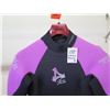 Image 2 : Womens Back Zip Dive Fullsuit Wetsuit 5/4mm, Black/Pink, Size  8