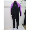 Image 5 : Womens Back Zip Dive Fullsuit Wetsuit 5/4mm, Black/Pink, Size  8