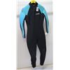 Image 1 : Womens Front Zip Dive Fullsuit Wetsuit 5/4mm, Black/Blue, Size 8