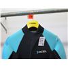 Image 2 : Womens Front Zip Dive Fullsuit Wetsuit 5/4mm, Black/Blue, Size 8
