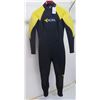 Image 1 : Womens Back Zip Dive Fullsuit Wetsuit 5/4mm, Black/Yellow, Size  8