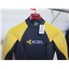 Image 2 : Womens Back Zip Dive Fullsuit Wetsuit 5/4mm, Black/Yellow, Size  8