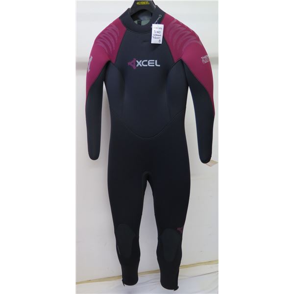 Womens Back Zip Dive Fullsuit Wetsuit 7/6mm, Black/Wine, Size  8