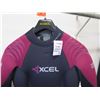 Image 2 : Womens Back Zip Dive Fullsuit Wetsuit 7/6mm, Black/Wine, Size  8
