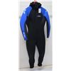 Image 1 : Womens Front Zip Hooded Dive Fullsuit Wetsuit 7/6mm, Black/Blue, Size 8