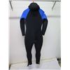 Image 4 : Womens Front Zip Hooded Dive Fullsuit Wetsuit 7/6mm, Black/Blue, Size 8