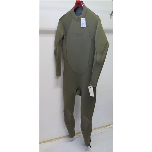 Mens Military Diver Fullsuit Wetsuit 5/4mm, Crocodile Taupe, Size L