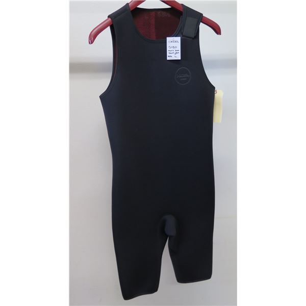 Mens Short John Wetsuit 3mm, Black, Size L
