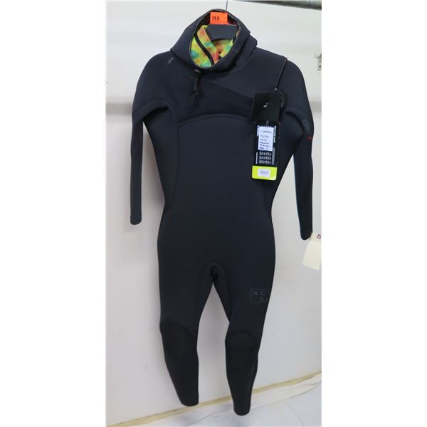 Mens Hooded Fullsuit Wetsuit 5.5/4.5mm, Black, Size L
