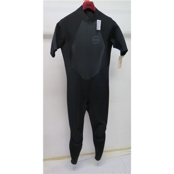 Mens Short Sleeve Fullsuit Wetsuit 2mm, Black, Size L