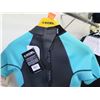 Image 4 : Womens Short Sleeve Springsuit Wetsuit 2mm, Gray/Pistachio, Size  8