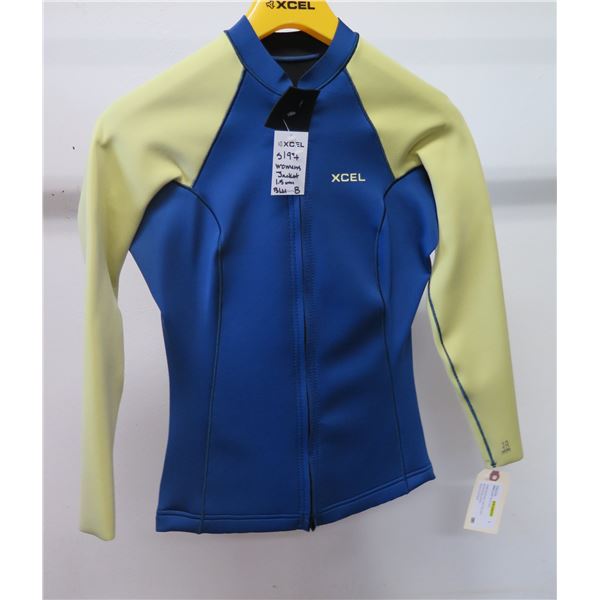 Womens Front Zip Jacket 1.5/1mm, Blue, Size 8