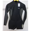 Image 1 : Womens  Long Sleeve Springsuit Wetsuit 2/1mm, Black/Dark Forest, Size  8