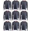 Image 1 : Qty 9 Mens Relaxed Fit Long Sleeve Lycra UV Tops, Black, Size XL