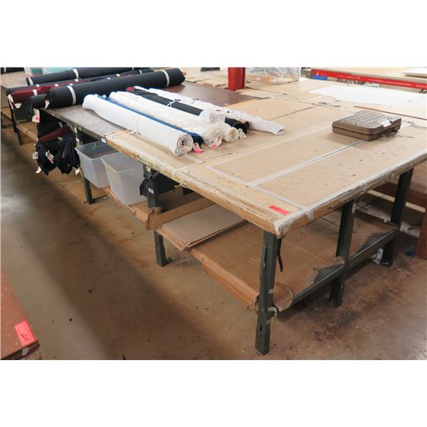 Wooden Work Table w/ Undershelf  61" x 61" x 36"H (table only - contents not included)