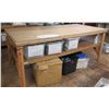 Image 1 : Wooden Work Table w/ Undershelf 97" x 49" x 40"H (contents not included)