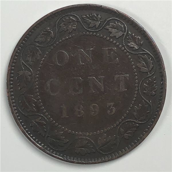 Canadian Large Cent 1893 VG+