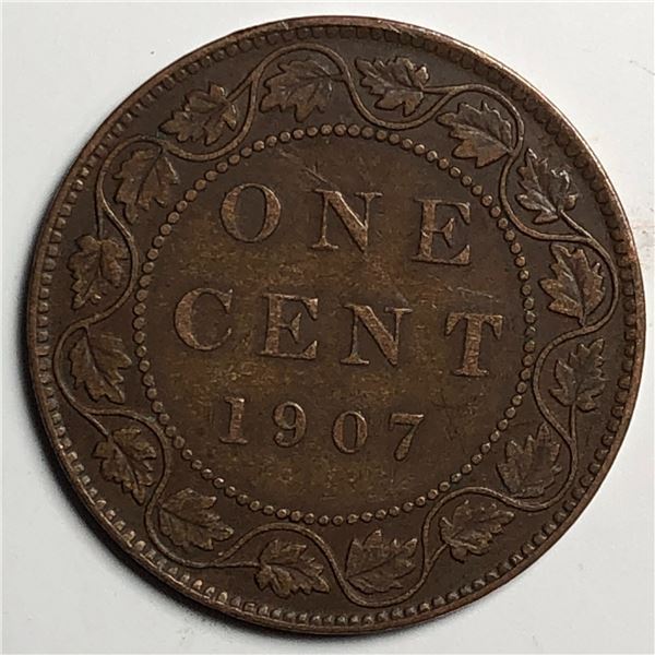 Canadian Large Cent 1907 VF+