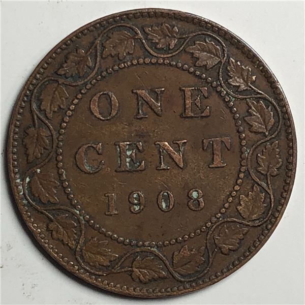 Canadian Large Cent 1908 VF+