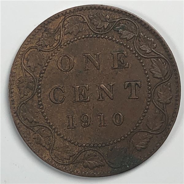 Canadian Large Cent 1910 EF+