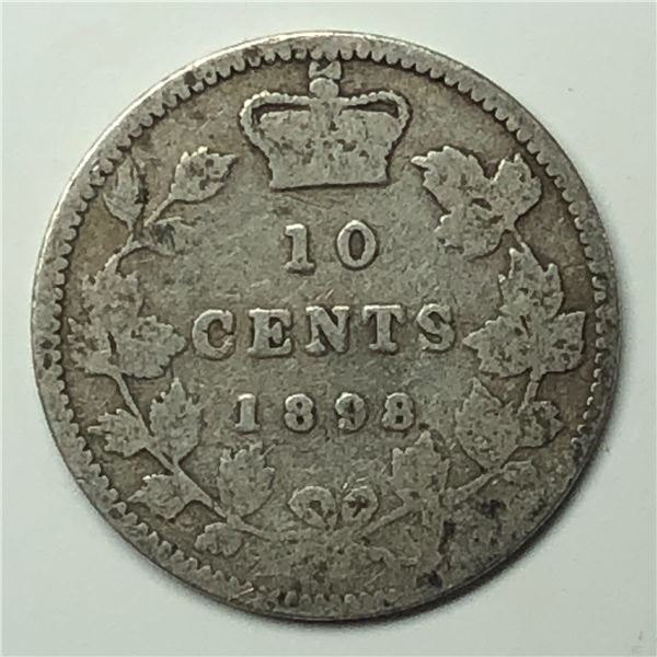 Canadian .10 Cent Dime 1898