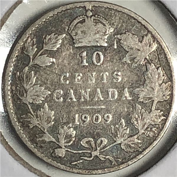 Canadian .10 Cent Dime 1909 BL