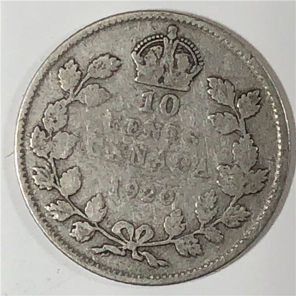 Canadian .10 Cent Dime 1920