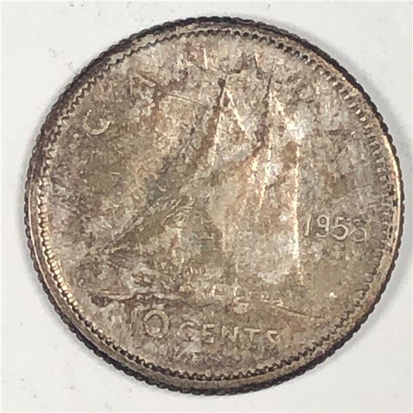 Canadian .10 Cent Dime 1953