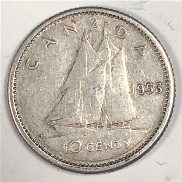 Canadian .10 Cent Dime 1956