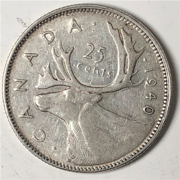 1940 King George VI 25 Cents