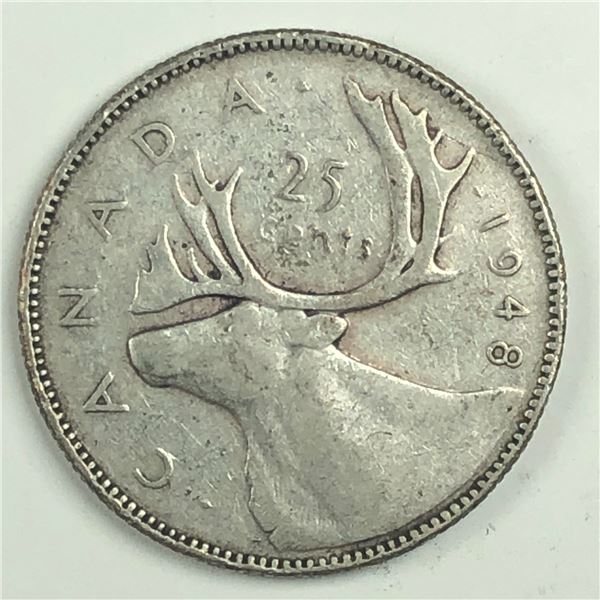 1948 King George VI 25 Cents