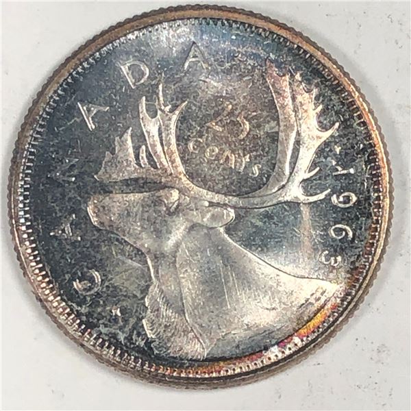 1963 Queen Elizabeth 25 Cents Choice BU