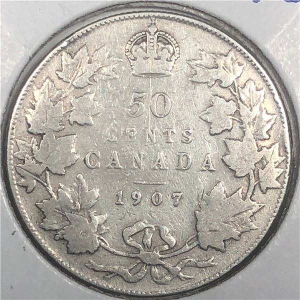 1907 King Edward VII 50 Cents VG+