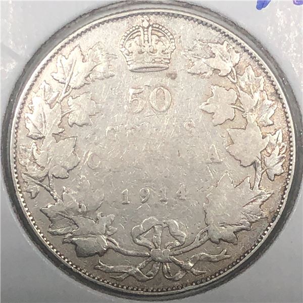1914 King George V 50 Cents G++