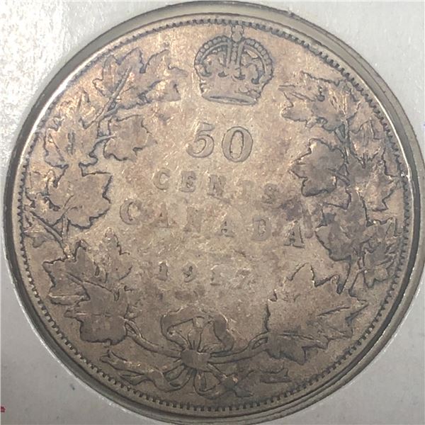 1917 King George V 50 Cents VG