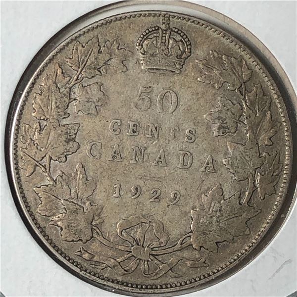 1929 King George V 50 Cents VG+