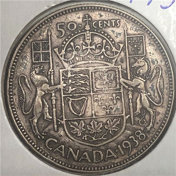 1938 King George VI 50 Cents EF+