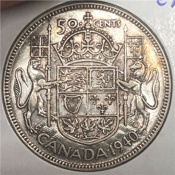 1940 King George VI 50 Cents EF