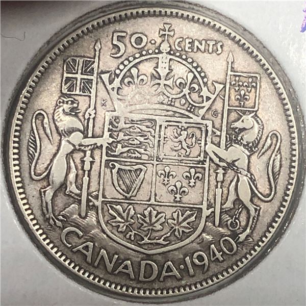 1940 King George VI 50 Cents