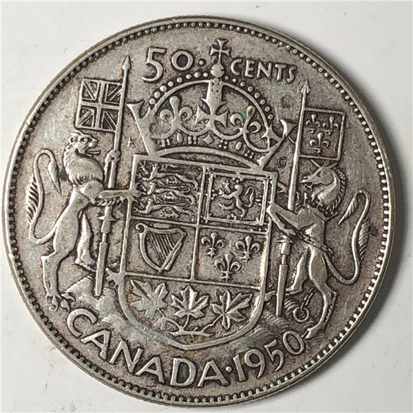 1950 King George VI 50 Cents Full Design