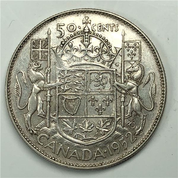 1952 King George VI 50 Cents AU+ WD
