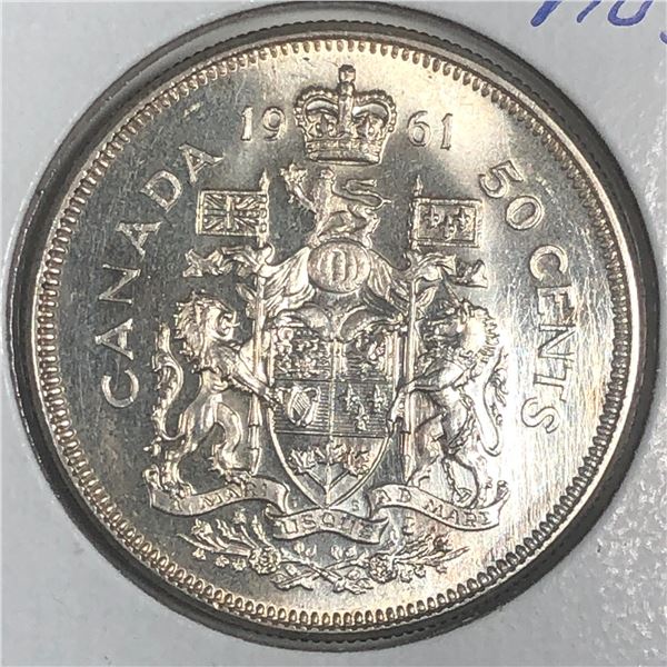 1961 Queen Elizabeth 50 Cents Heavy Cameo
