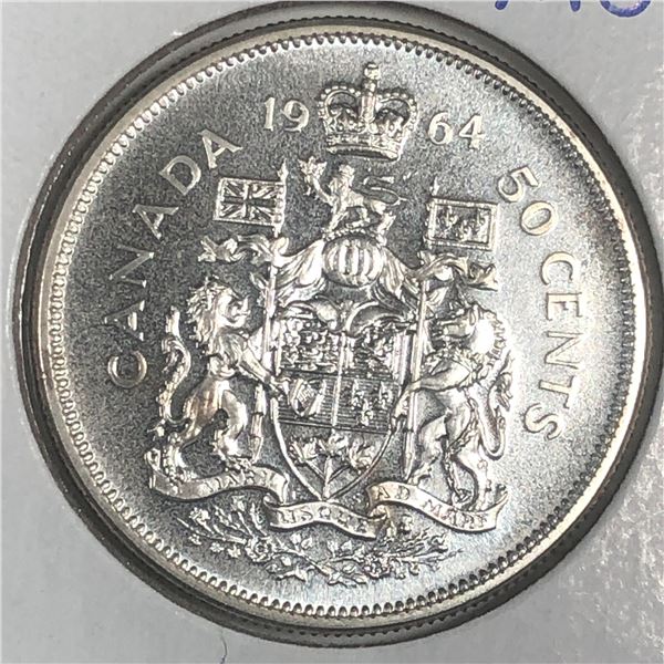 1964 Queen Elizabeth 50 Cents Blast White Cameo