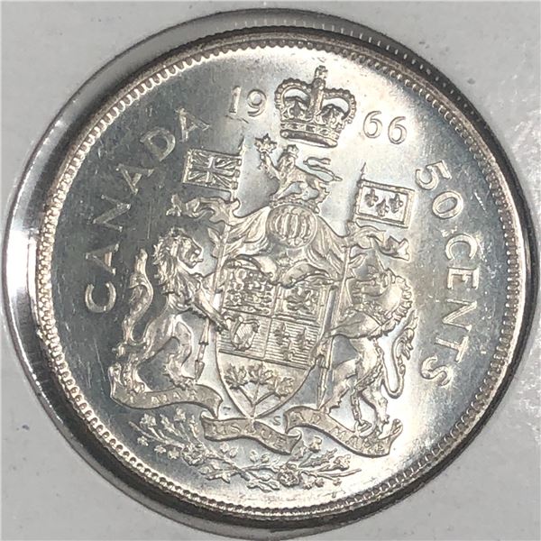1966 Queen Elizabeth 50 Cents IMP