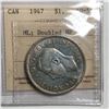 Image 1 : 1947 Maple King George VI Canadian Silver Dollar ICCS-AU-55