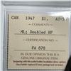 Image 2 : 1947 Maple King George VI Canadian Silver Dollar ICCS-AU-55