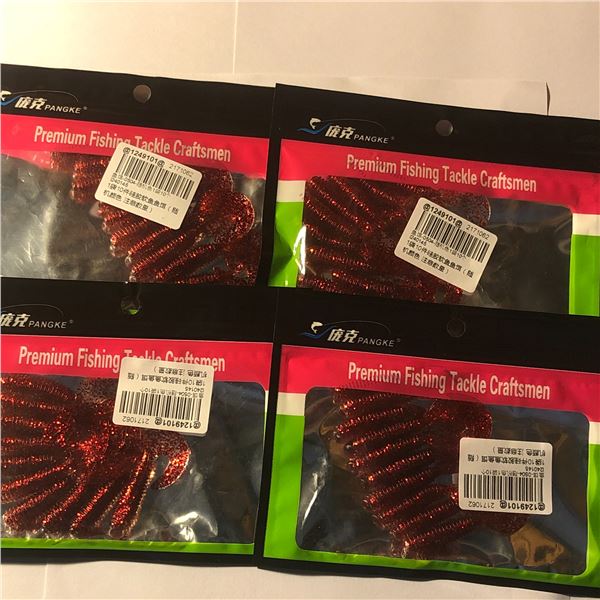 4 Packages of Premium Fishing Tackle Red