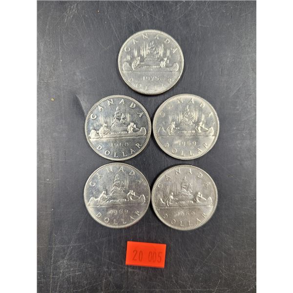 Vintage Canadian Silver Dollar Coins