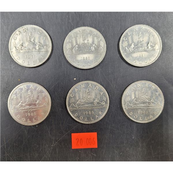 Vintage Canadian Silver Dollar Coins