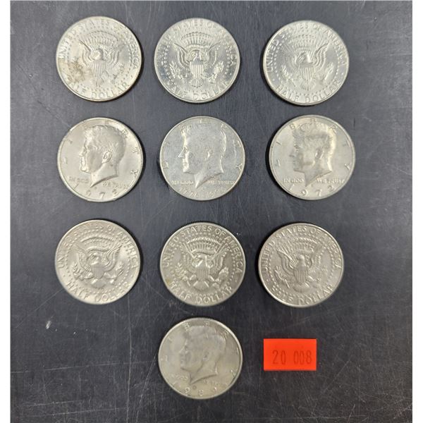Vintage American Kennedy Half Dollar Coins